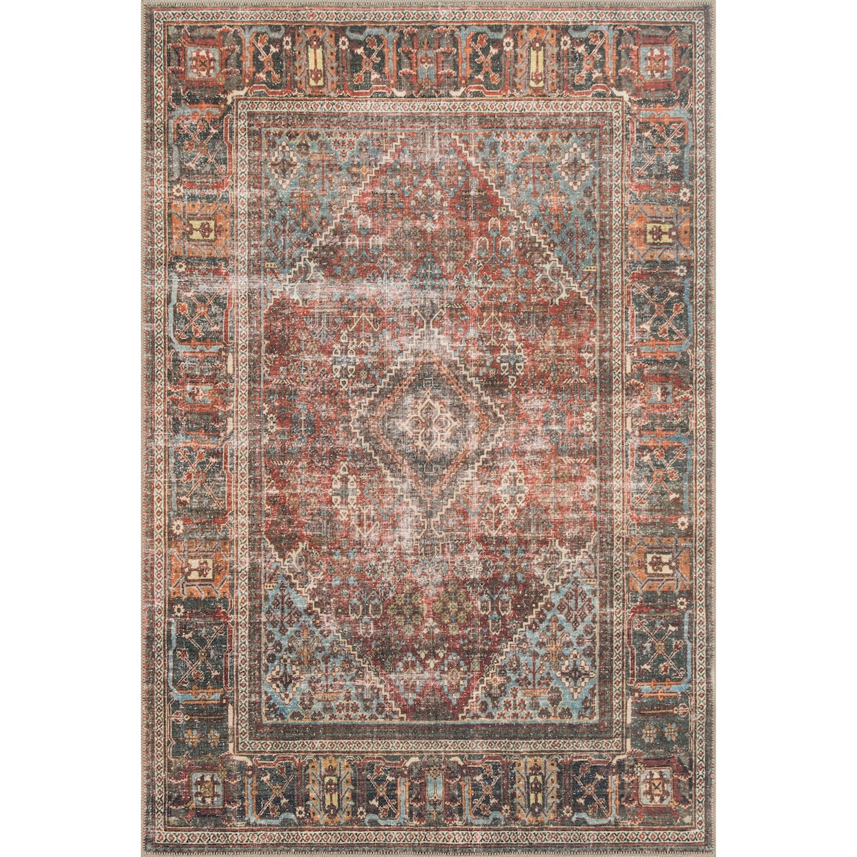 Reeds Rugs Loren 2'6" x 7'6" Brick / Midnight Rug