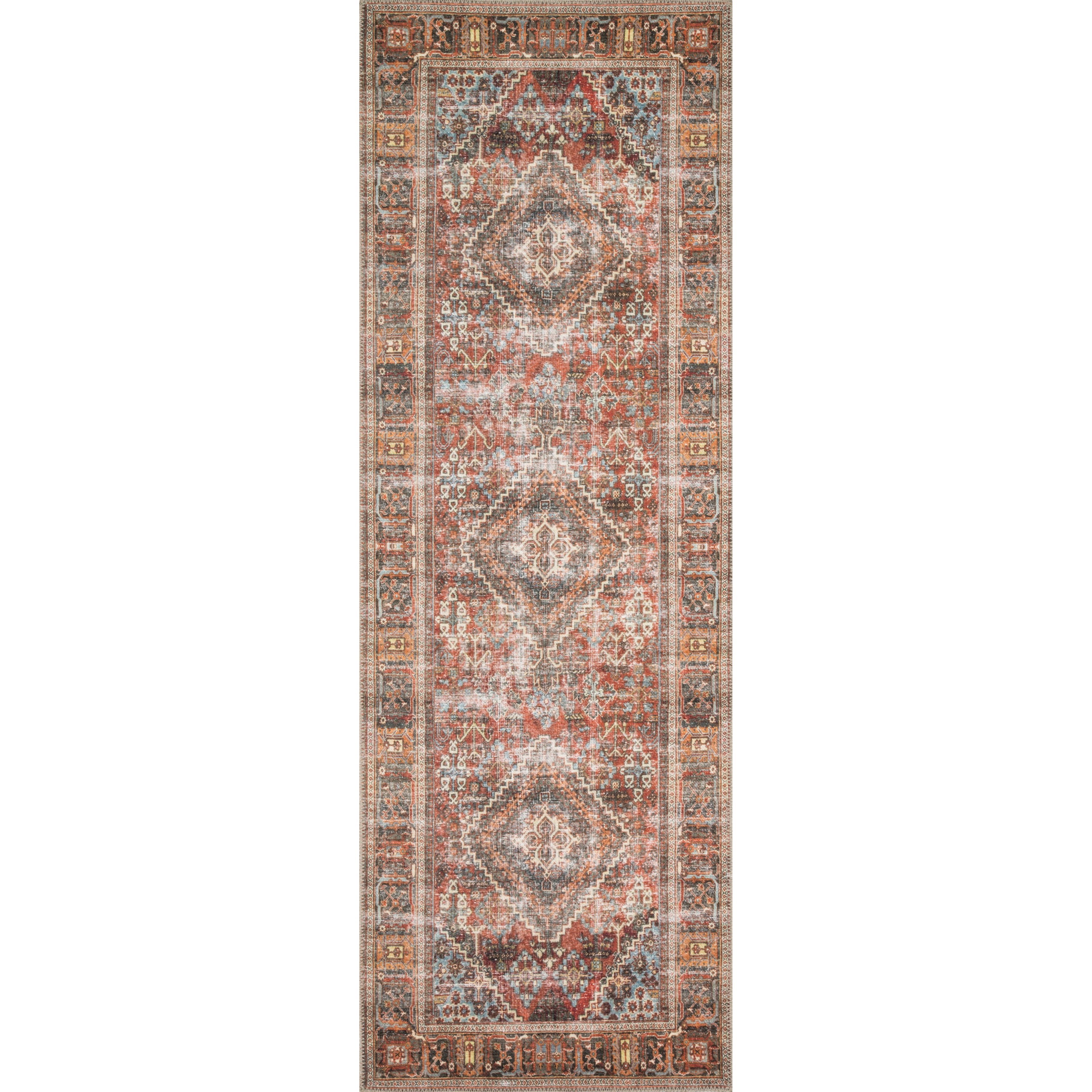 Loloi Rugs Loren 2'6" x 7'6" Brick / Midnight Rug