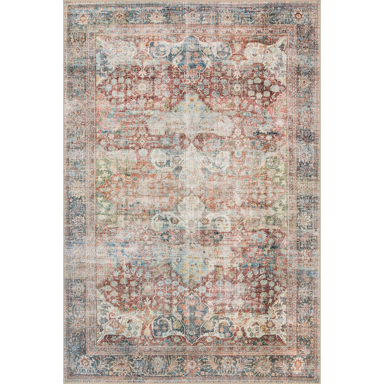 Loloi Rugs Loren 1'6" x 1'6"  Brick / Multi Rug