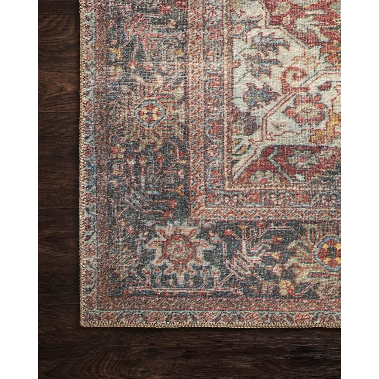 Reeds Rugs Loren 1'6" x 1'6"  Brick / Multi Rug