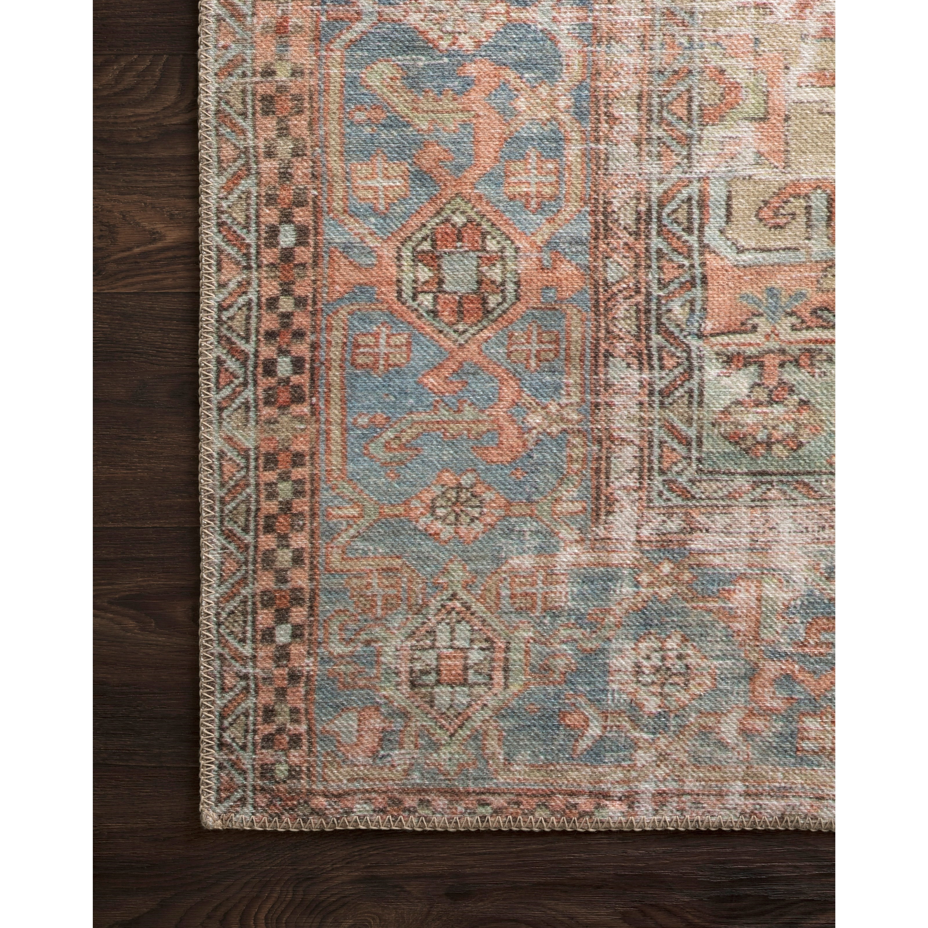 Loloi Rugs Loren 1'6" x 1'6"  Terracotta / Sky Rug