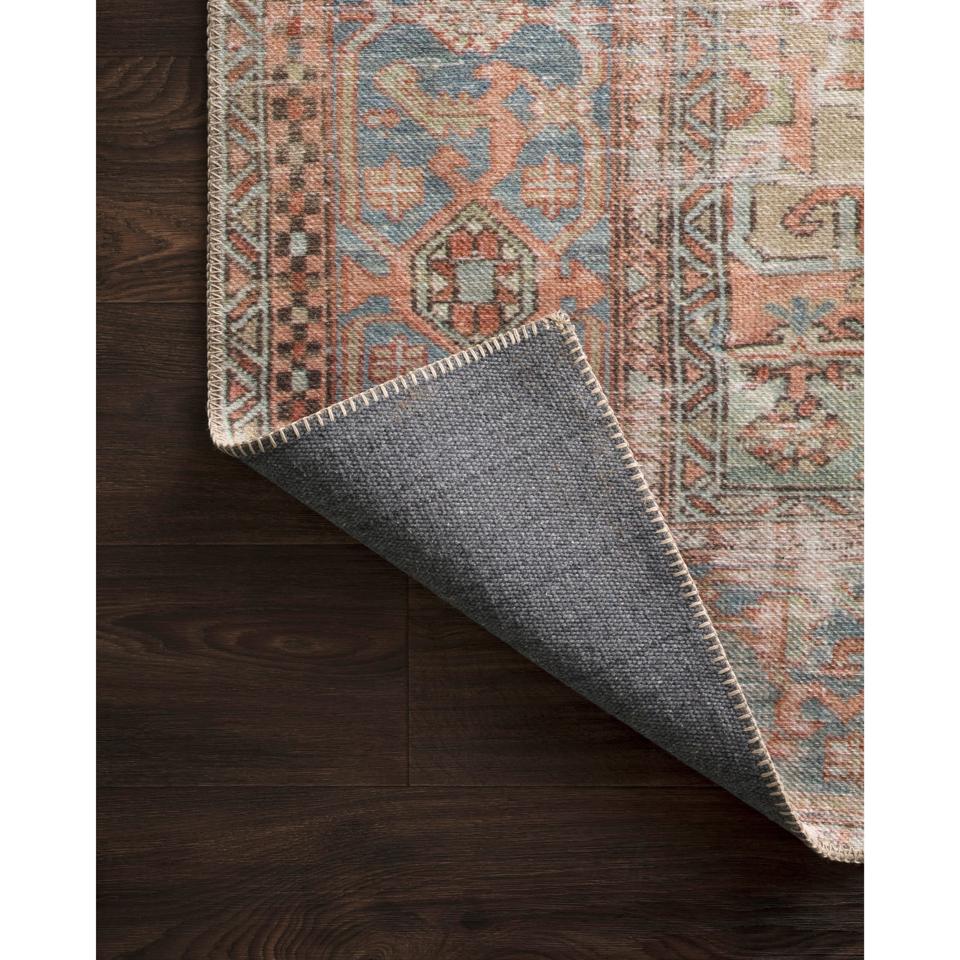 Loloi Rugs Loren 1'6" x 1'6"  Terracotta / Sky Rug