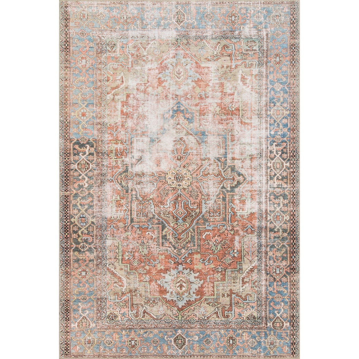 Reeds Rugs Loren 7'6" x 9'6" Terracotta / Sky Rug