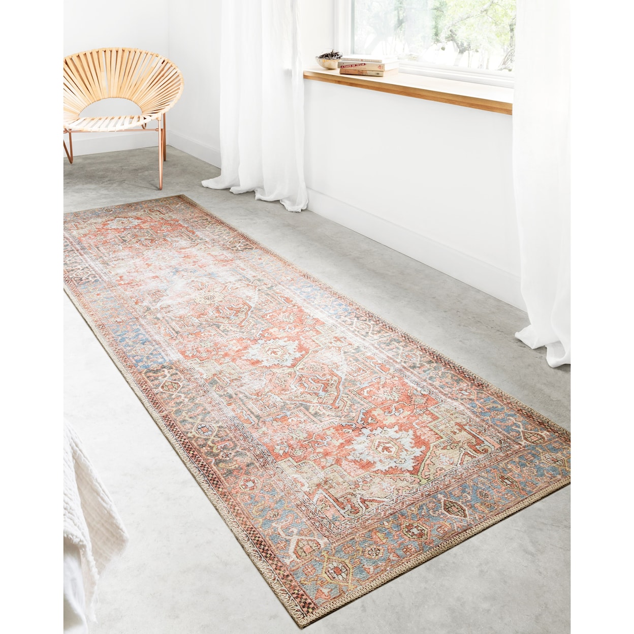 Reeds Rugs Loren 7'6" x 9'6" Terracotta / Sky Rug