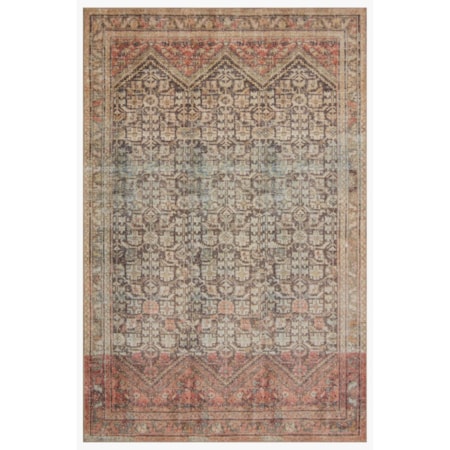 18" x 18"  Charcoal / Multi Rug