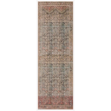 18" x 18"  Charcoal / Multi Rug