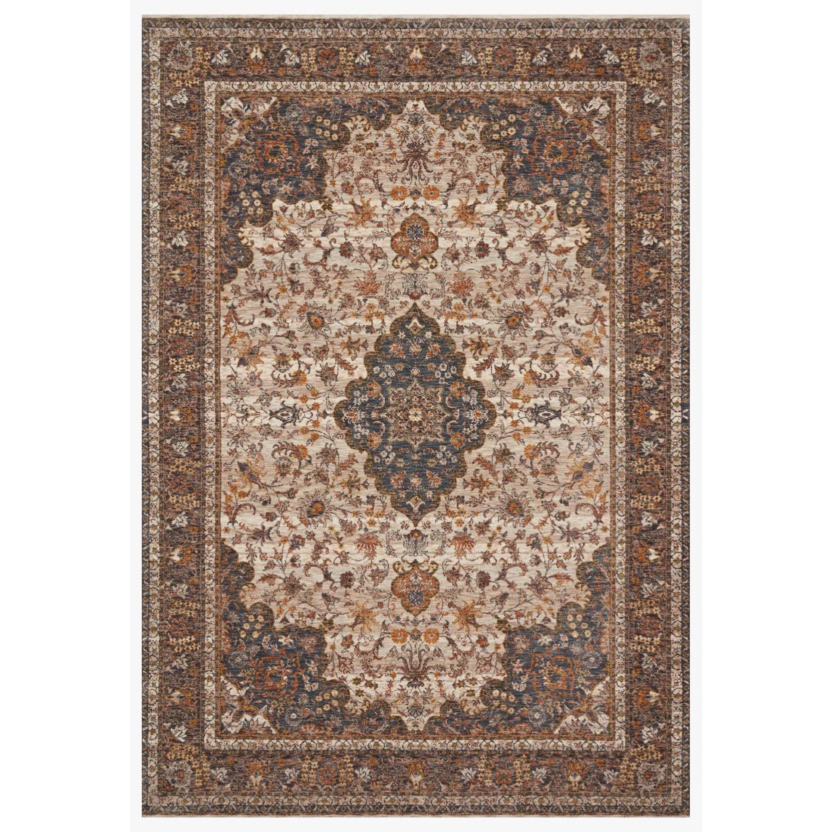 Loloi Rugs Lourdes 2'7" x 7'9" Natural / Ocean Rug