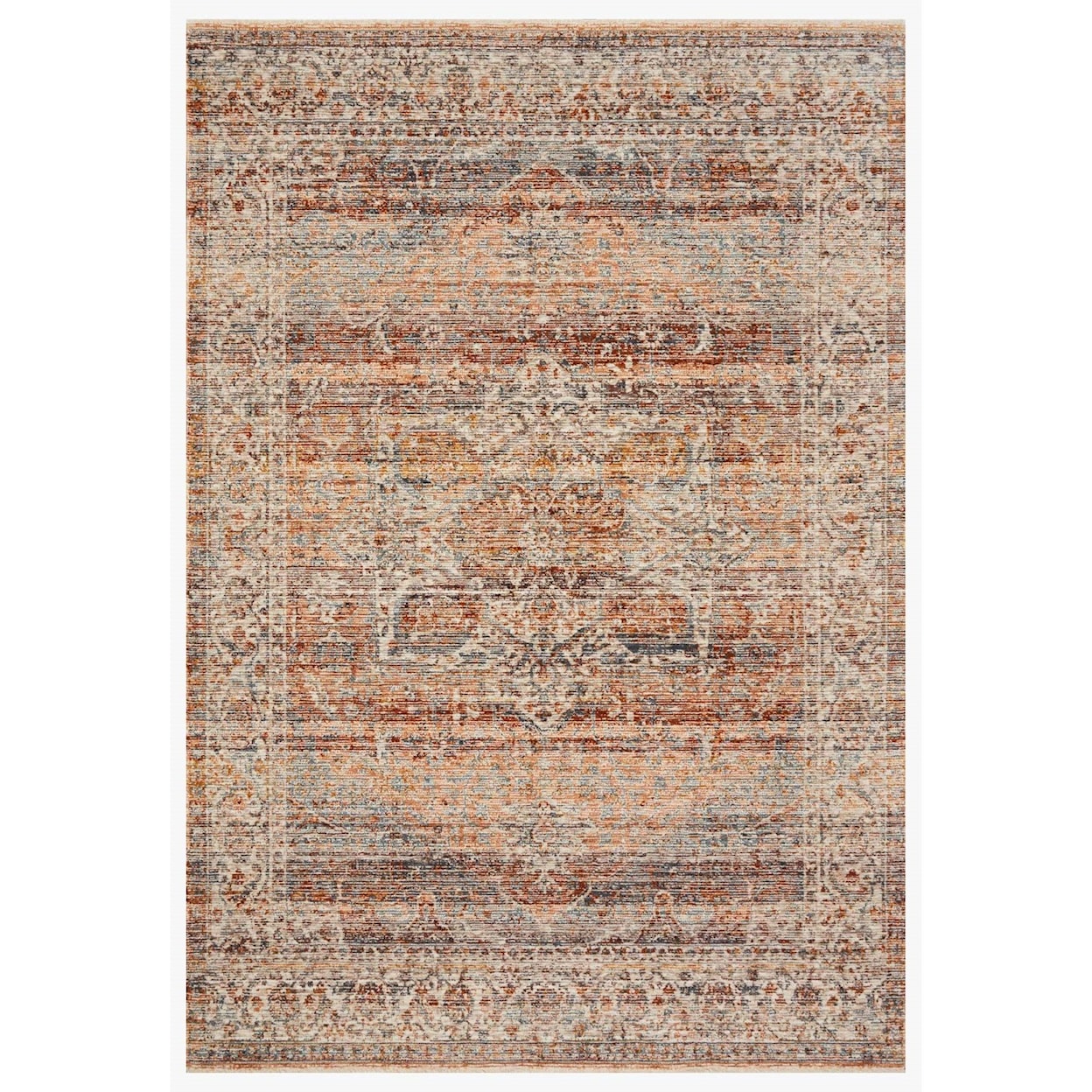 Loloi Rugs Lourdes 2'3" x 3'10" Tangerine / Ocean Rug