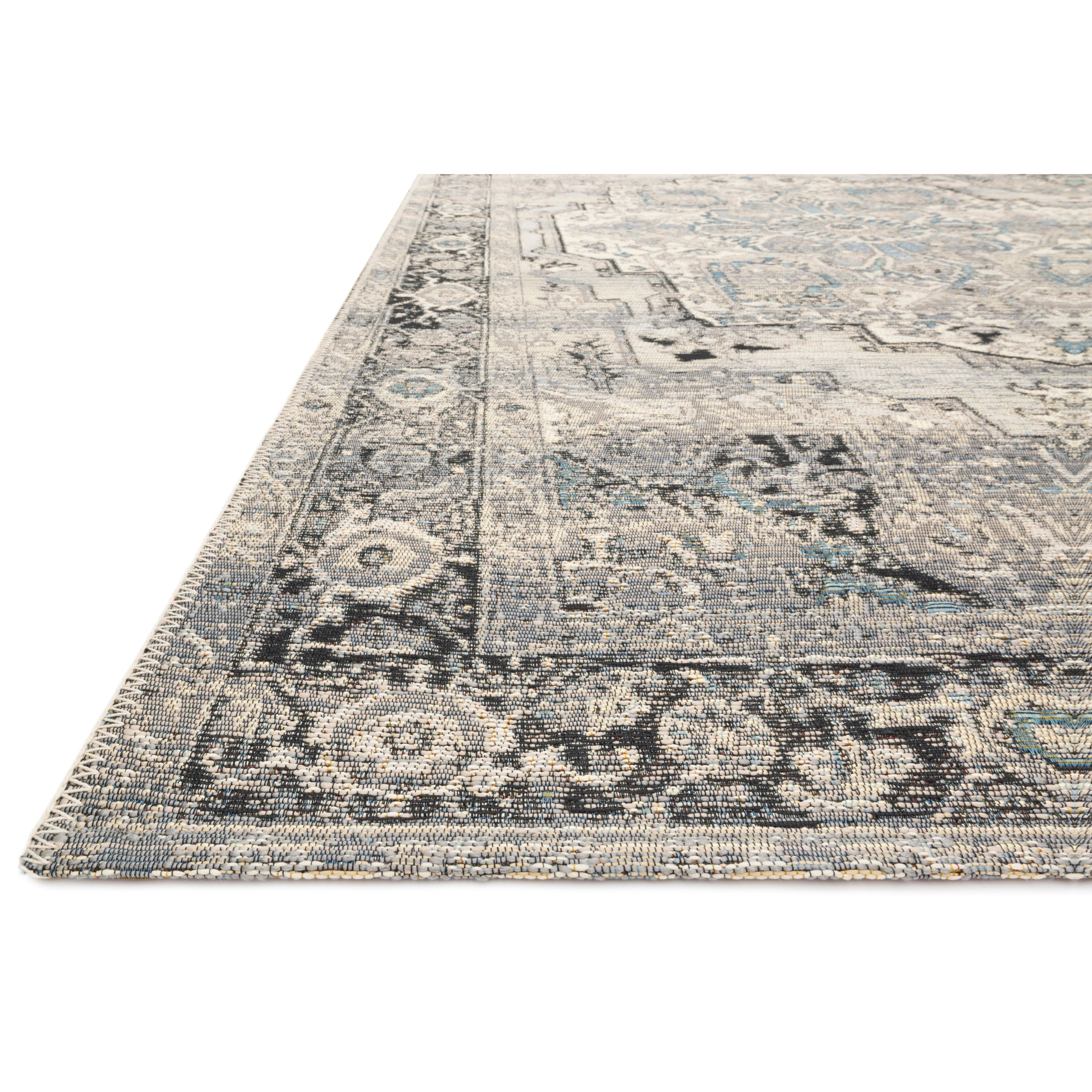 1'6" x 1'6"  Grey / Blue Rug