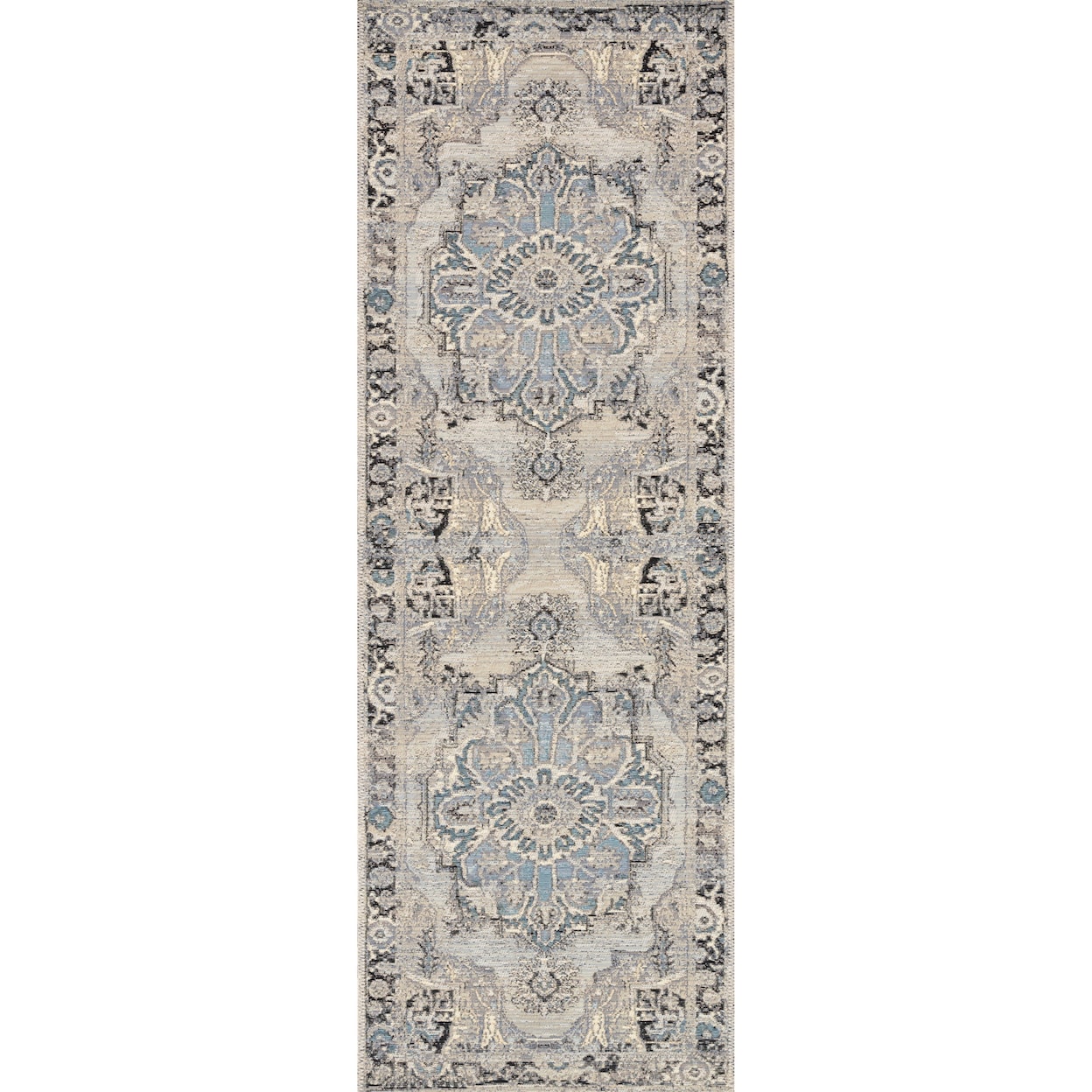 Reeds Rugs Mika 2'5" x 7'8" Grey / Blue Rug