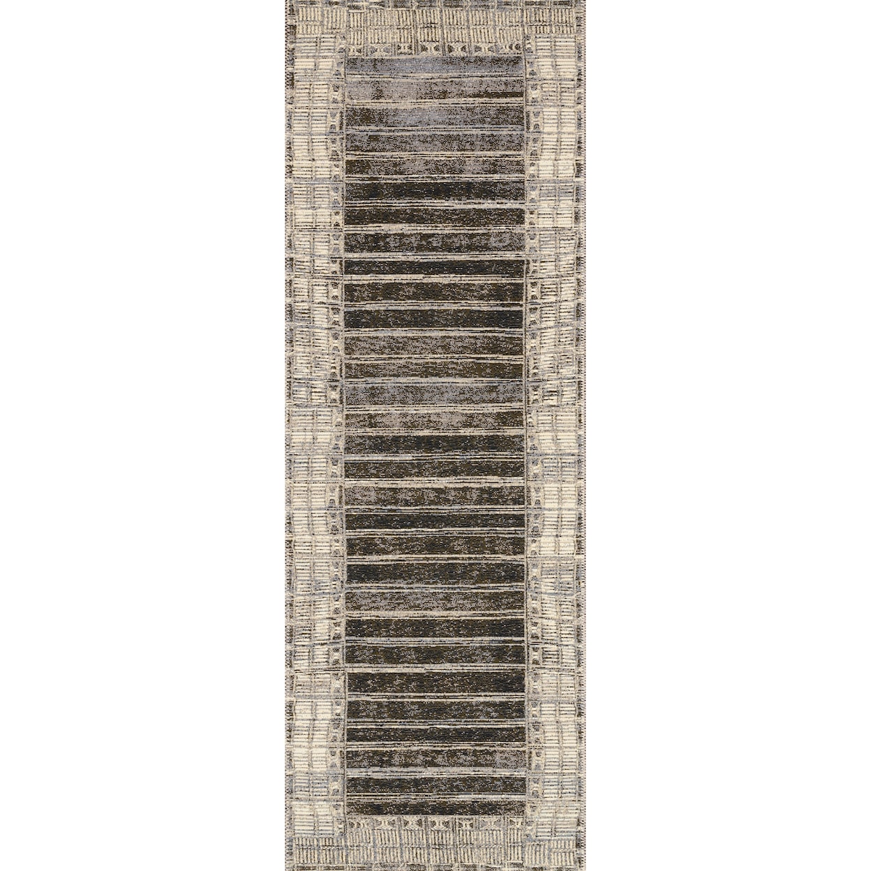 Reeds Rugs Mika 2'5" x 11'2" Charcoal / Ivory Rug