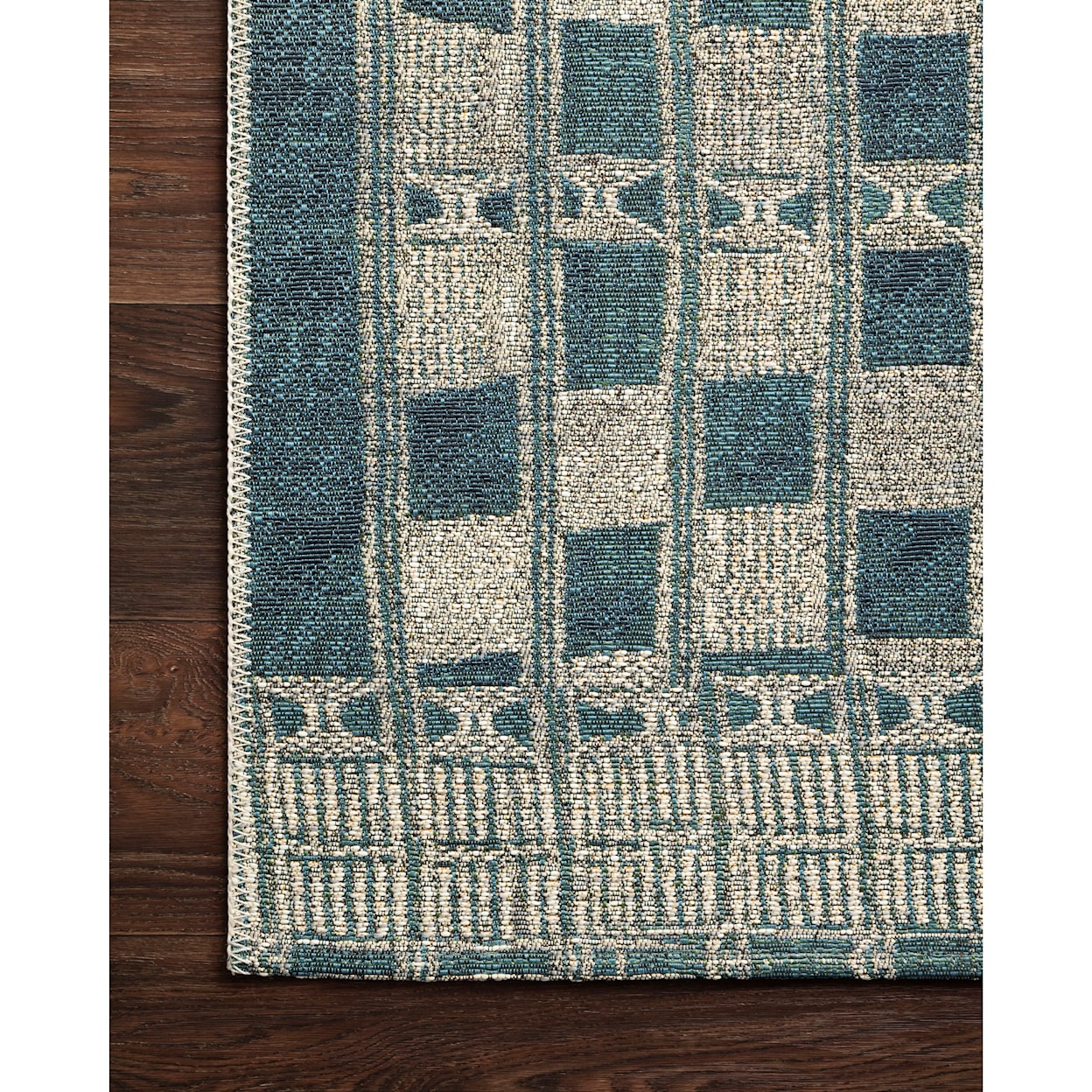 Loloi Rugs Mika 1'6" x 1'6"  Blue / Ivory Rug