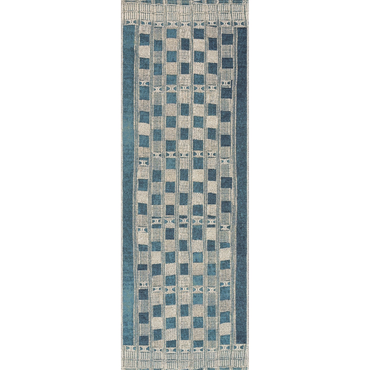 Reeds Rugs Mika 2'5" x 11'2" Blue / Ivory Rug