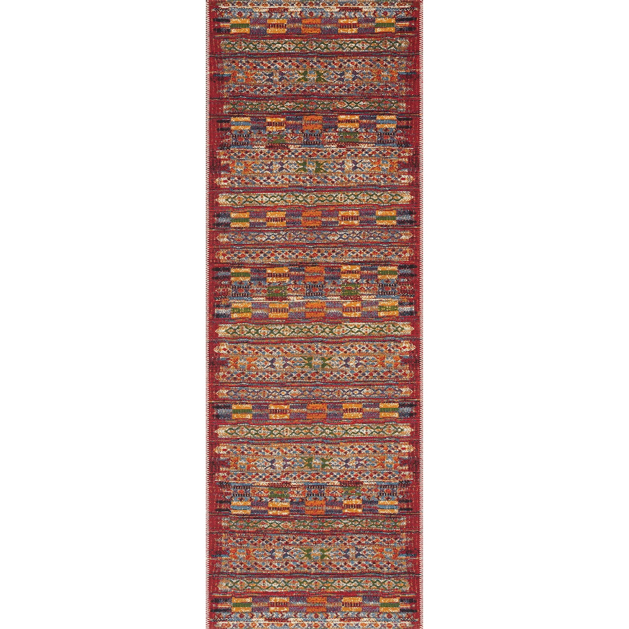 Reeds Rugs Mika 2'5" x 11'2" Red / Multi Rug