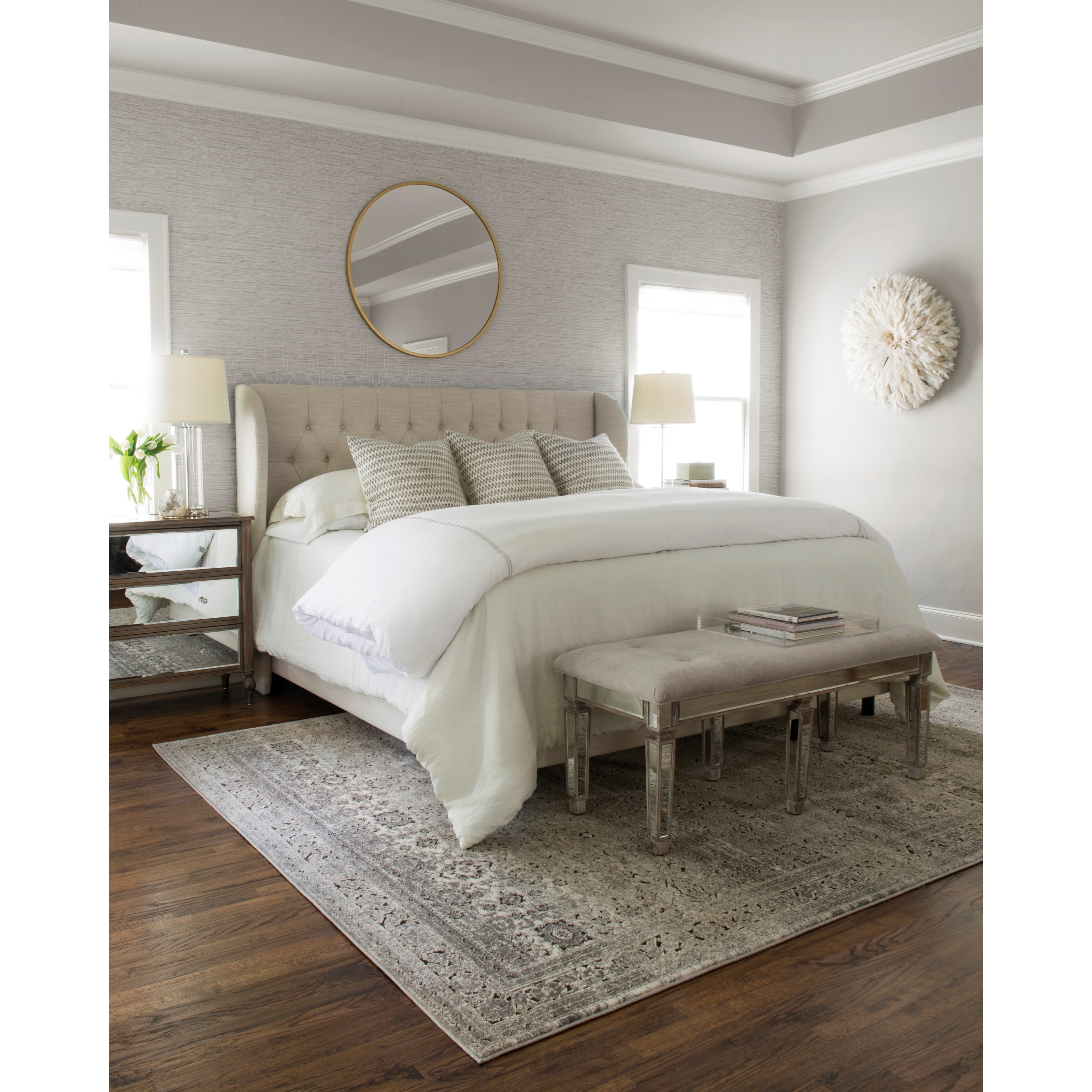 1'6" x 1'6"  Grey / Charcoal Rug