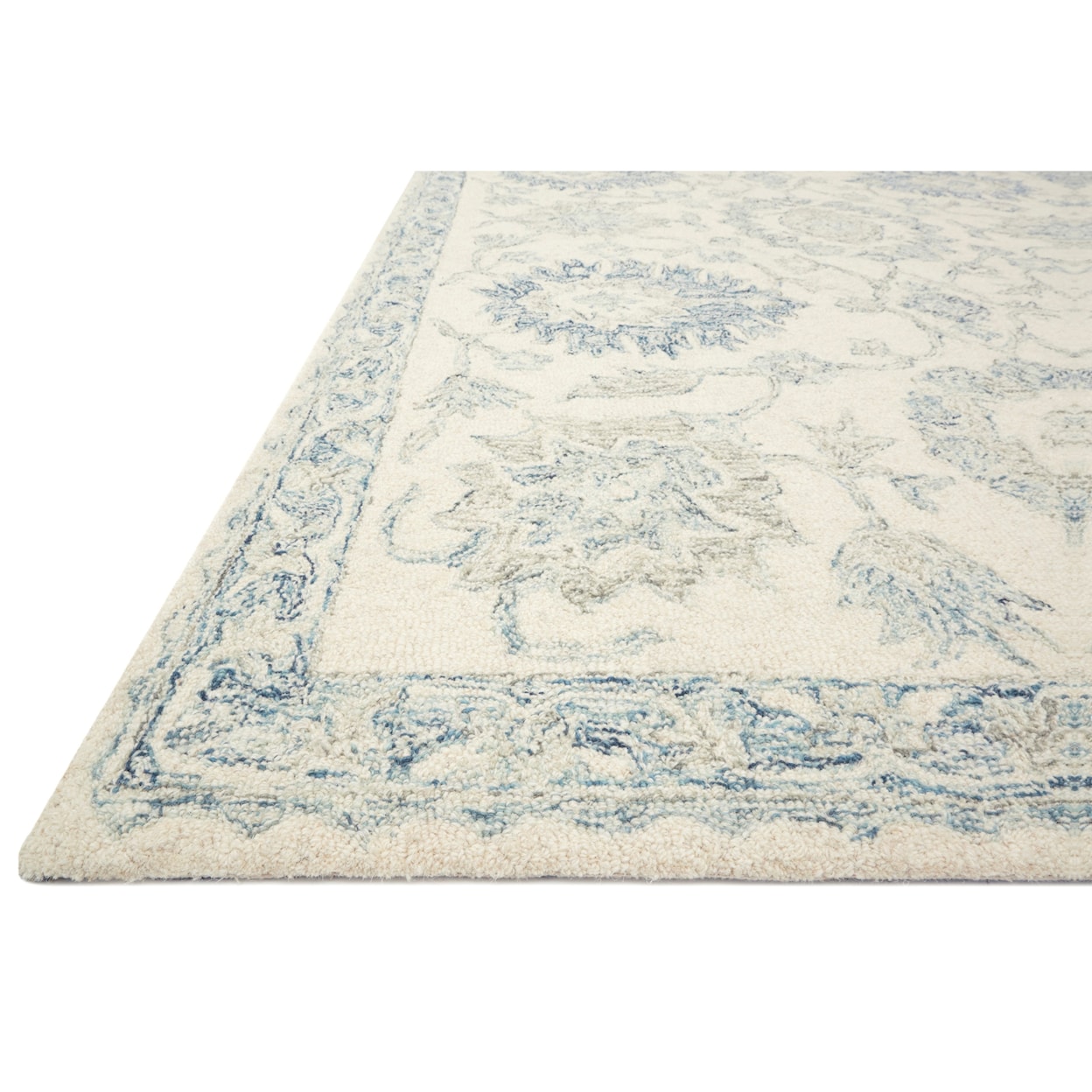 Loloi Rugs Norabel 1'6" x 1'6"  Ivory / Blue Rug