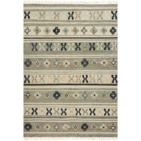1'6" x 1'6"  Aqua / Ink Rug