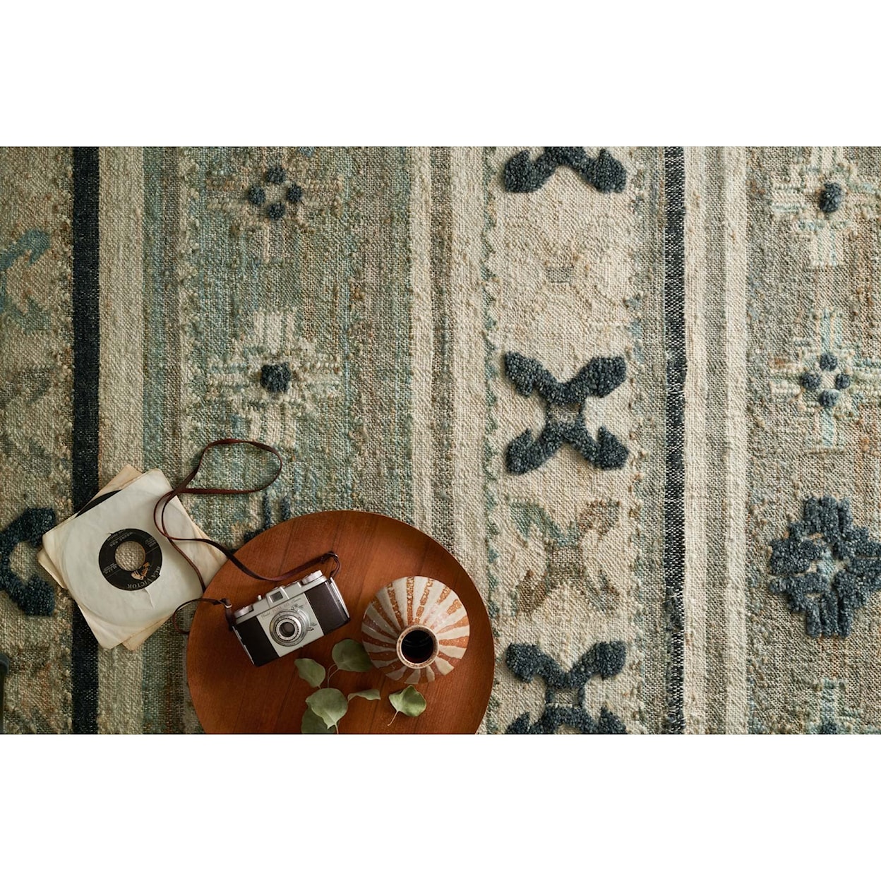 Reeds Rugs Owen 1'6" x 1'6"  Aqua / Ink Rug