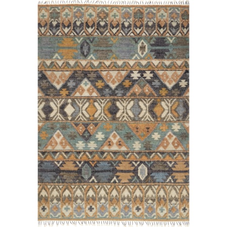 1'6" x 1'6"  Ocean / Camel Rug