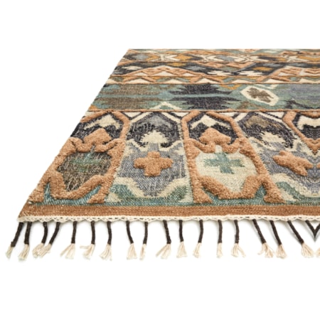 1'6" x 1'6"  Ocean / Camel Rug