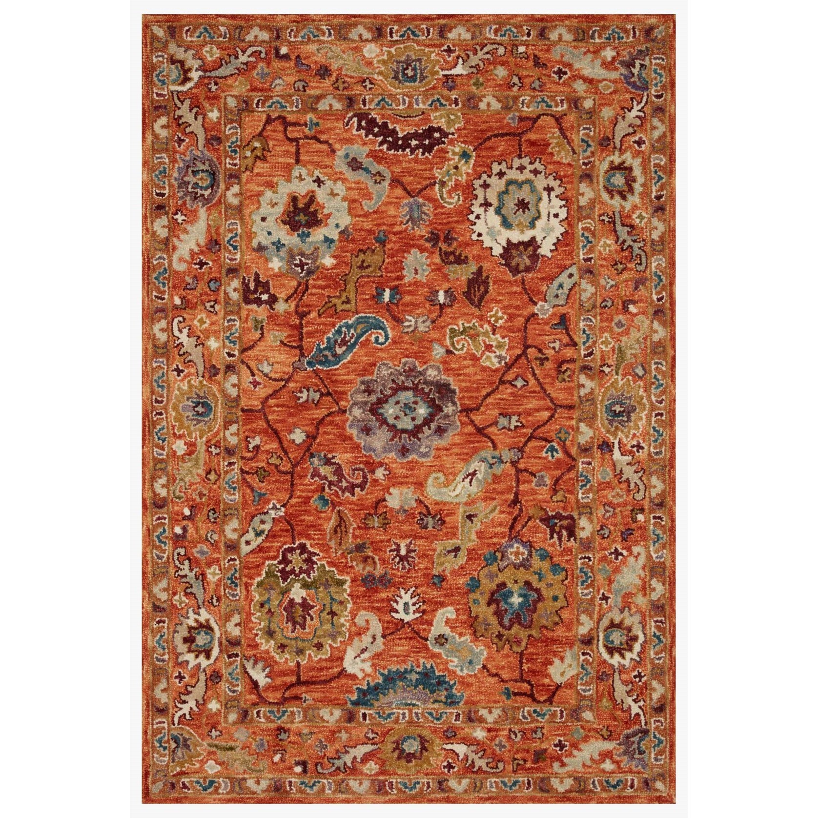 2'3" x 3'9" Orange / Multi Rug