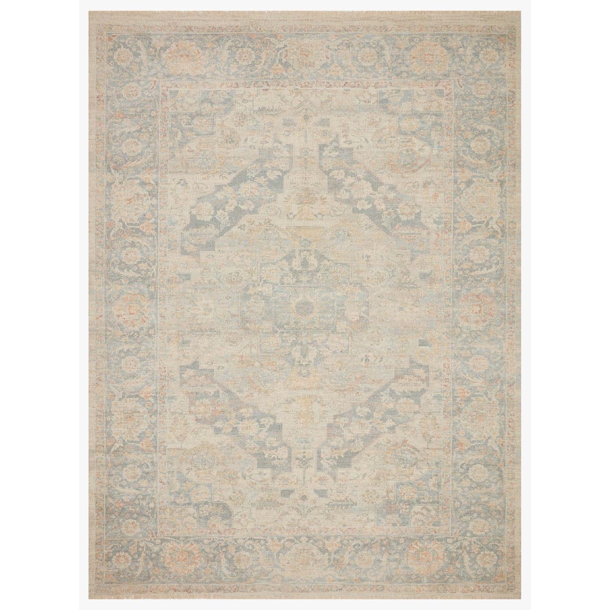 Reeds Rugs Priya 18" x 18"  Bone / Bluestone Rug