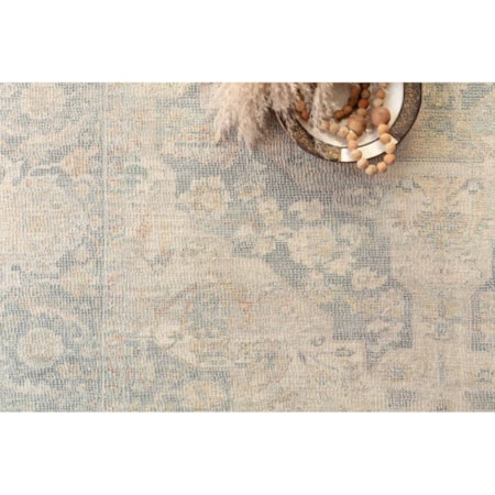 18" x 18"  Bone / Bluestone Rug