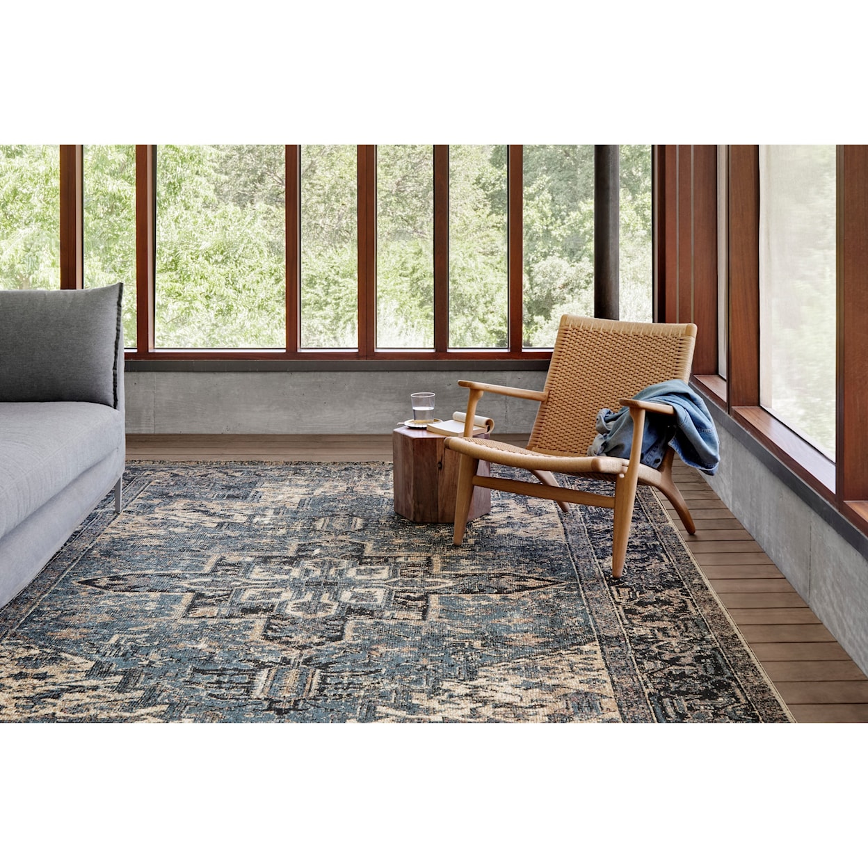 Reeds Rugs Sebastian 1'6" x 1'6"  Ocean / Midnight Rug