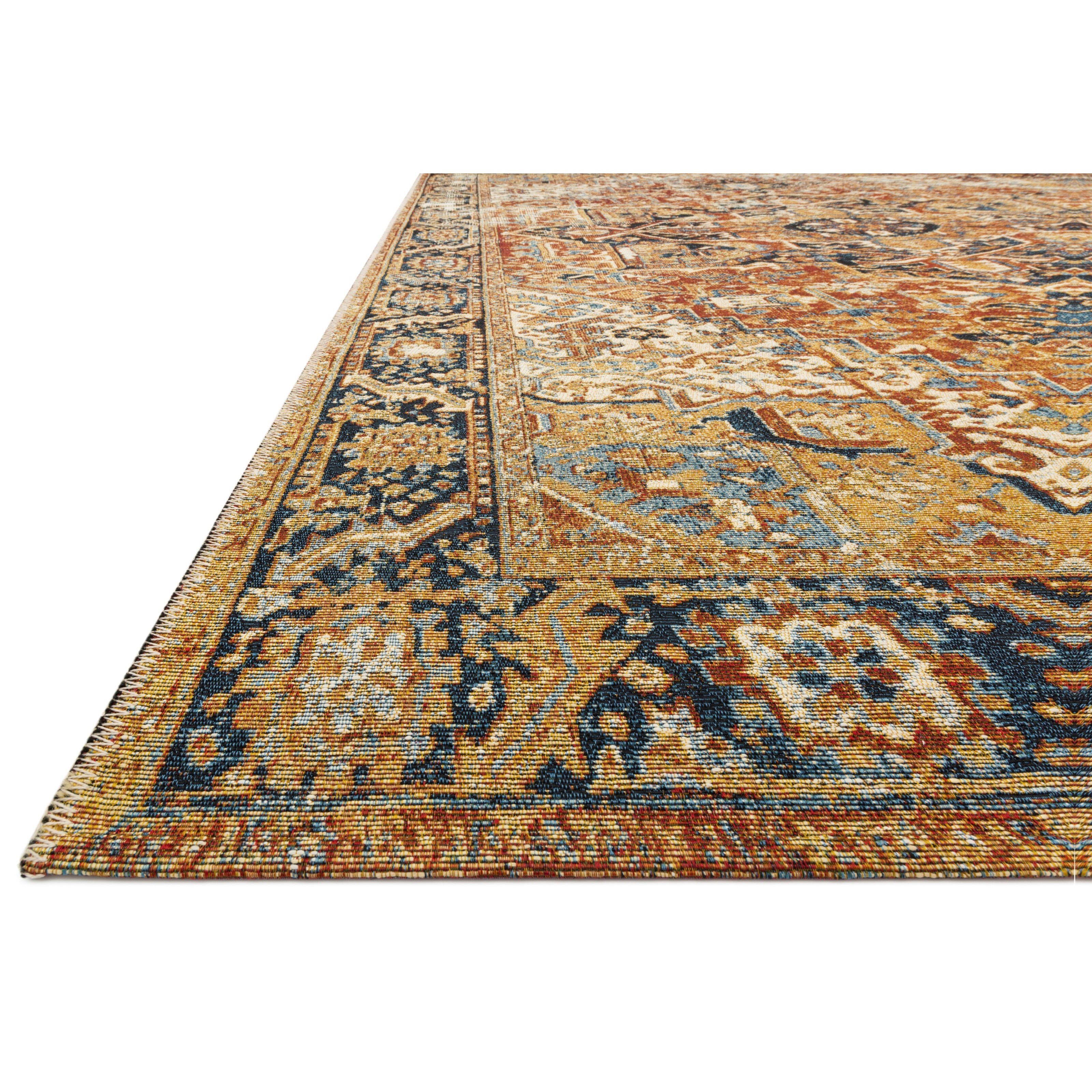 1'6" x 1'6"  Red / Navy Rug