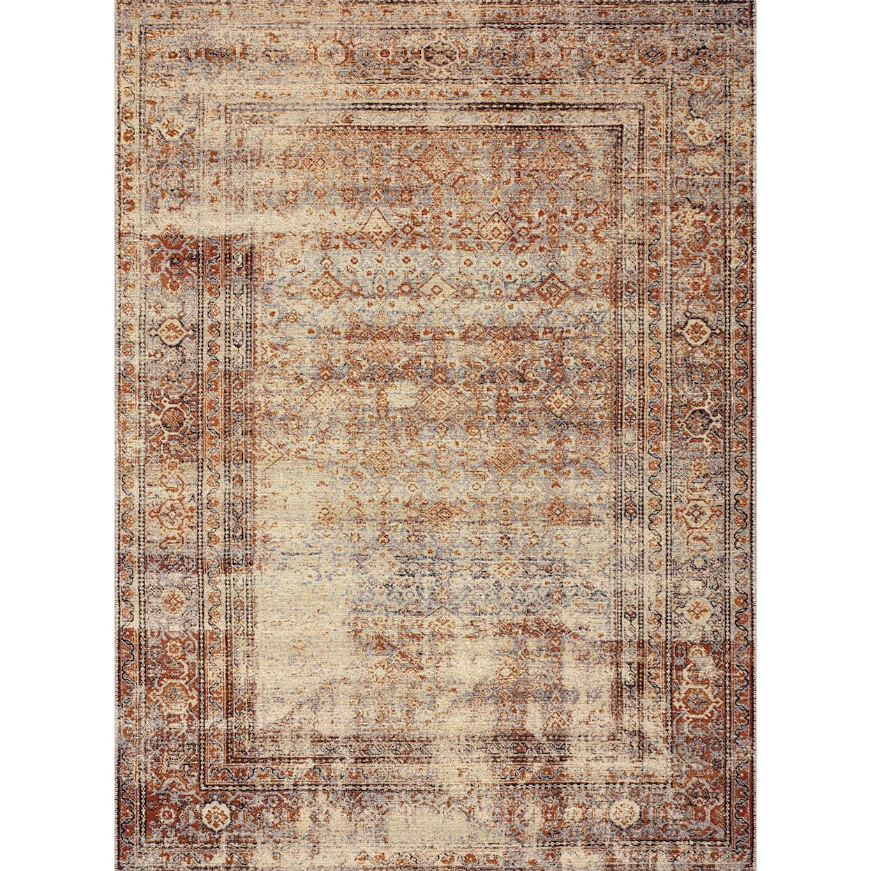 Reeds Rugs Sebastian 1'6" x 1'6"  Natural / Brick Rug