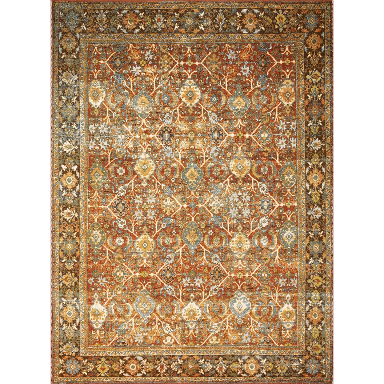 Reeds Rugs Sebastian 1'6" x 1'6"  Red / Multi Rug