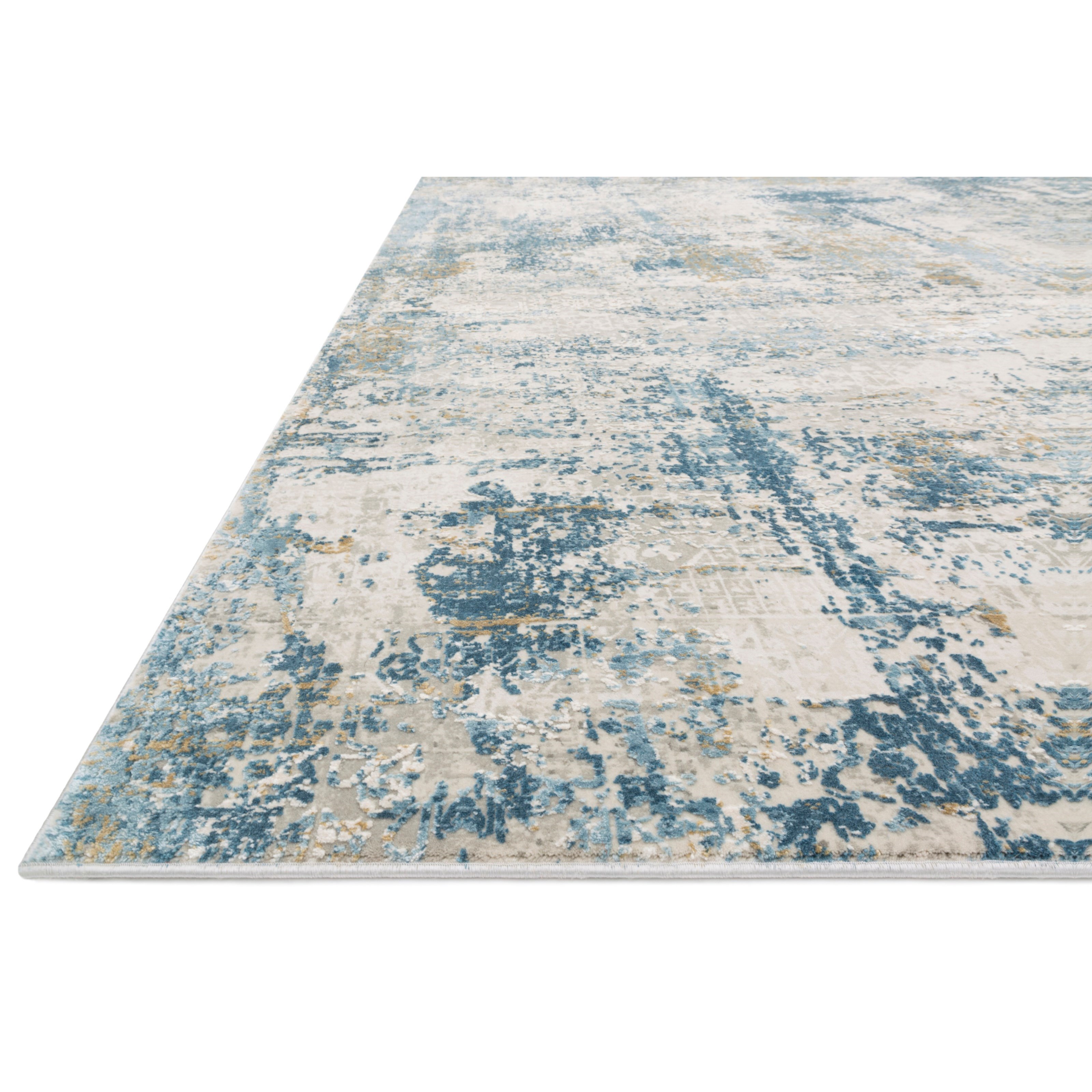 1'6" x 1'6"  Grey / Blue Rug