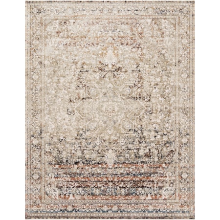 1'6" x 1'6"  Taupe / Brick Rug