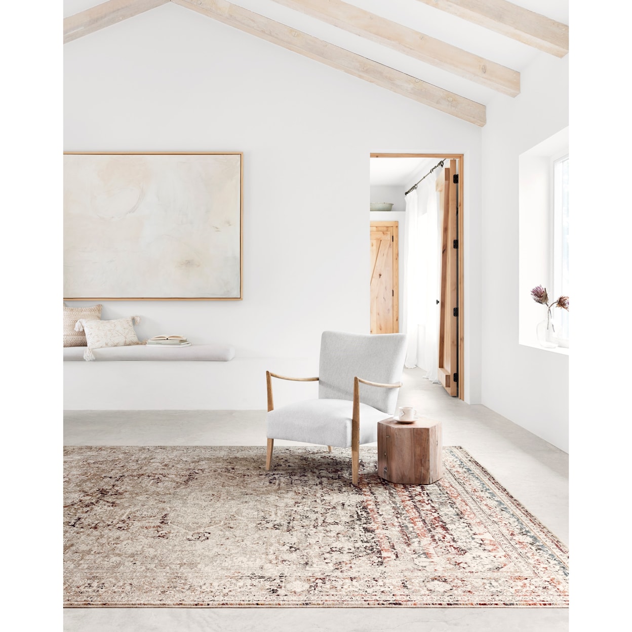 Reeds Rugs Theia 1'6" x 1'6"  Taupe / Brick Rug