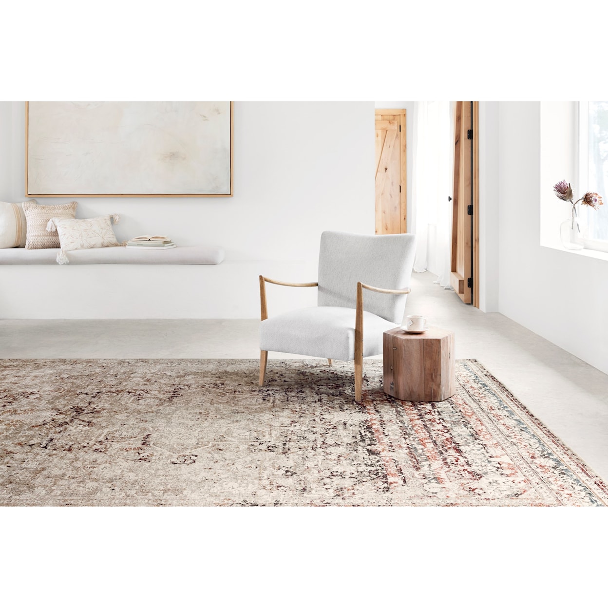 Reeds Rugs Theia 1'6" x 1'6"  Taupe / Brick Rug