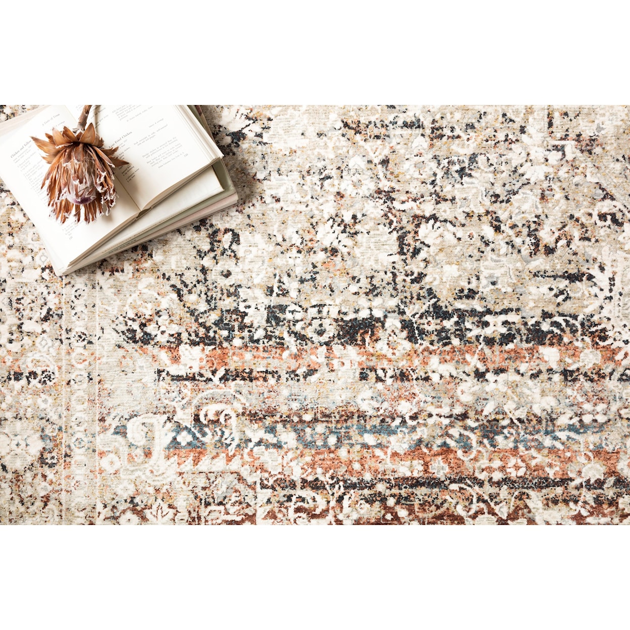 Reeds Rugs Theia 7'10" x 10' Taupe / Brick Rug