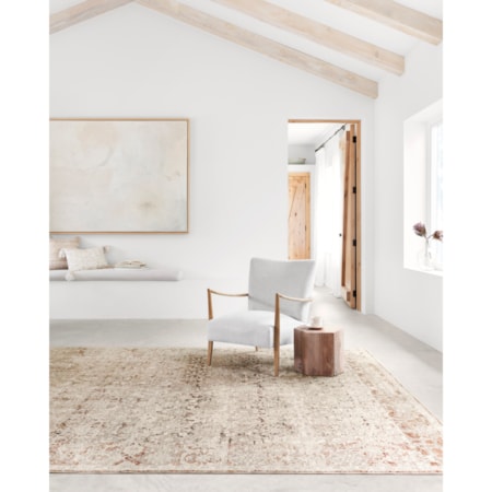 1'6" x 1'6"  Natural / Rust Rug