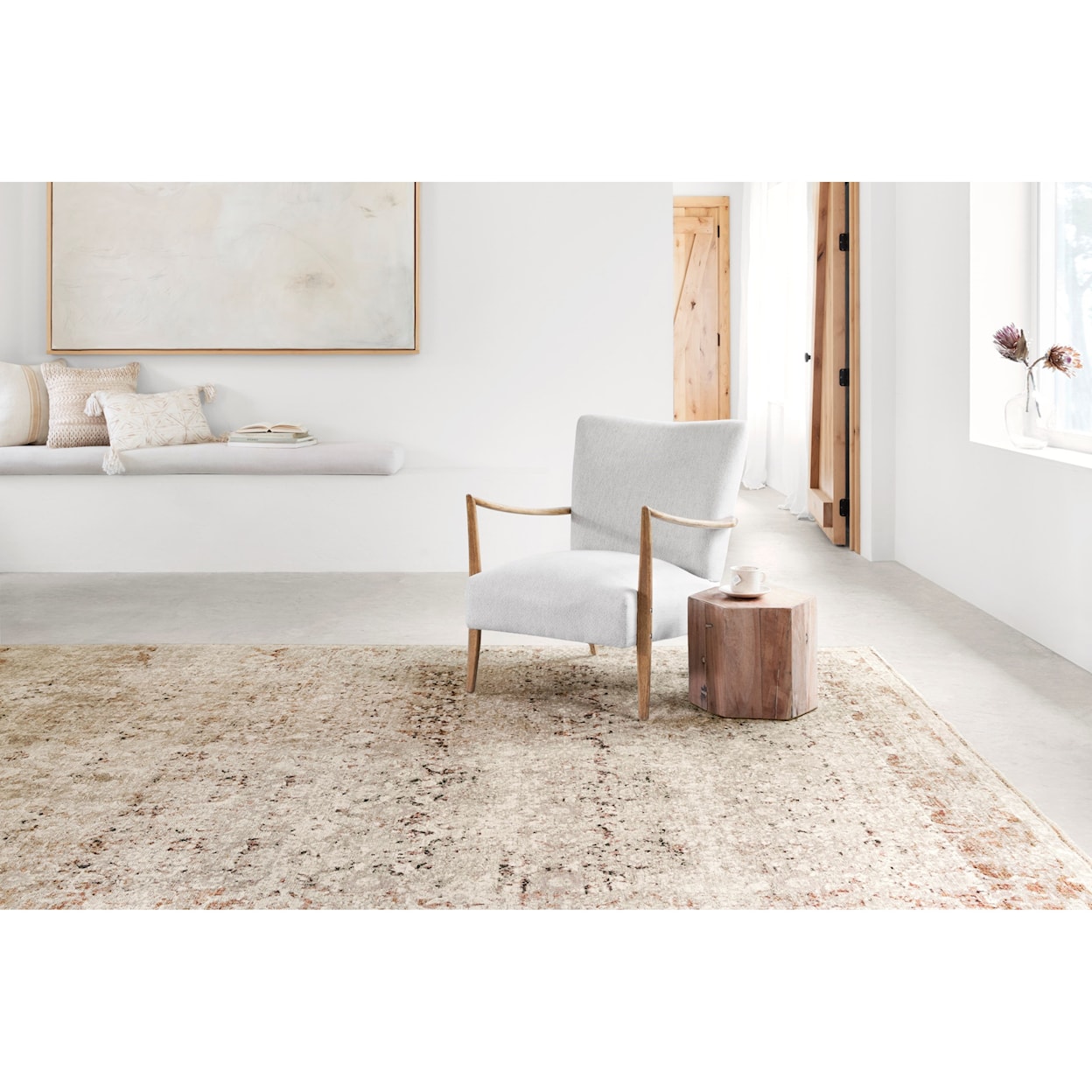 Loloi Rugs Theia 7'10" x 7'10" Round Natural / Rust Rug