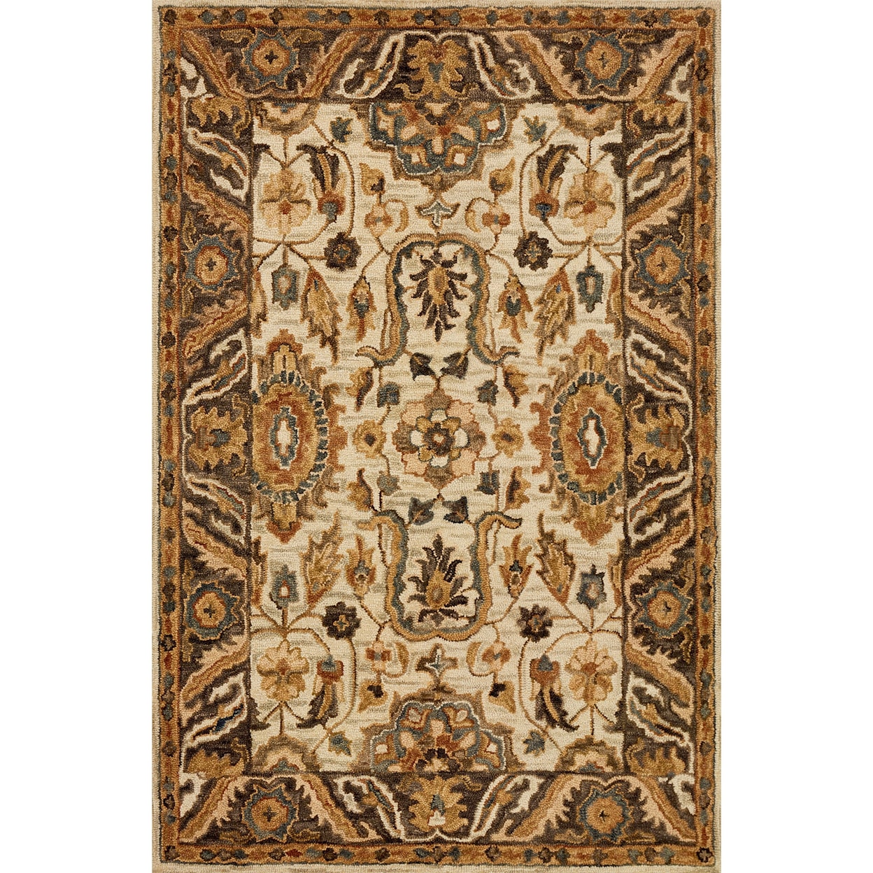 Reeds Rugs Victoria 1'6" x 1'6"  Ivory / Dk Taupe Rug