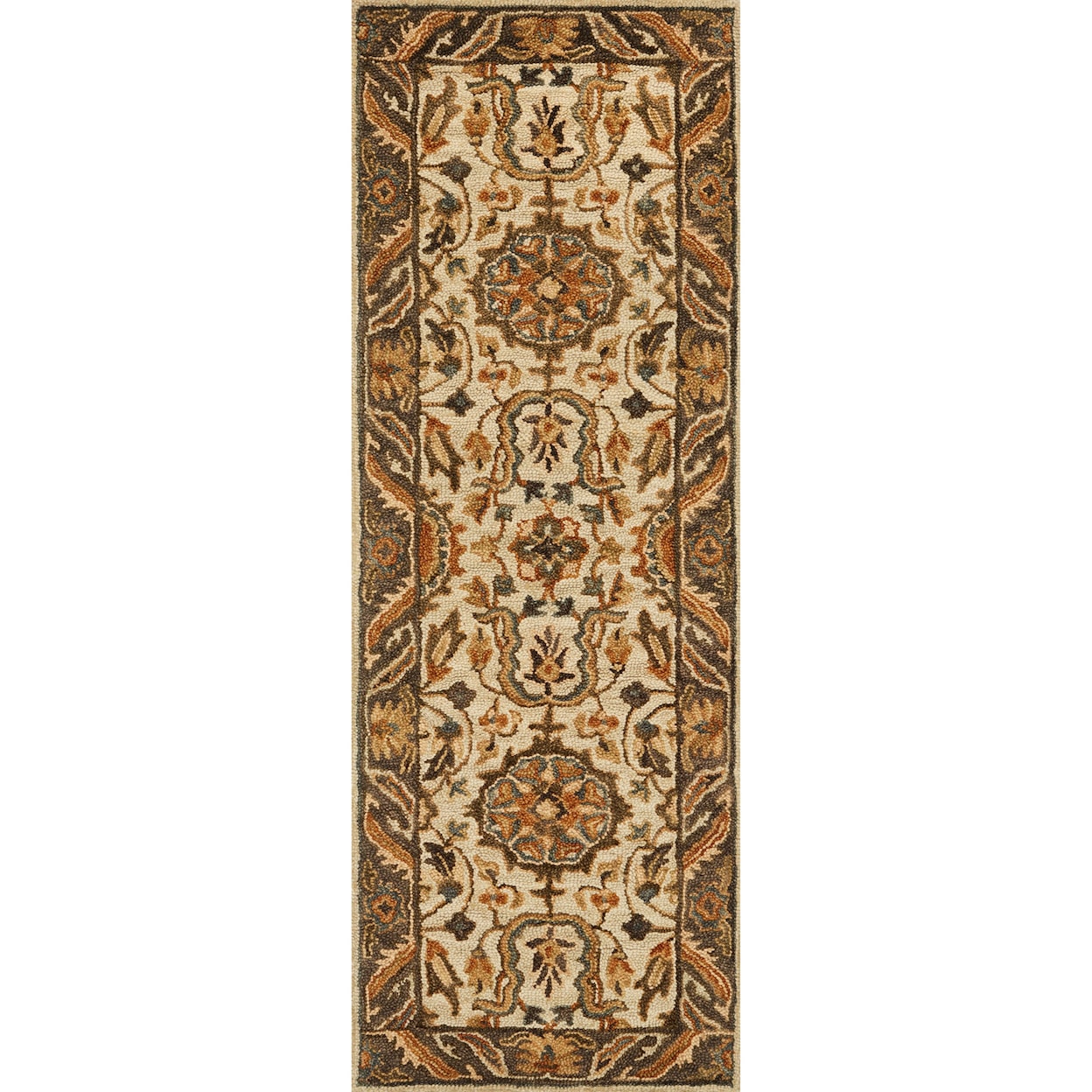 Reeds Rugs Victoria 1'6" x 1'6"  Ivory / Dk Taupe Rug