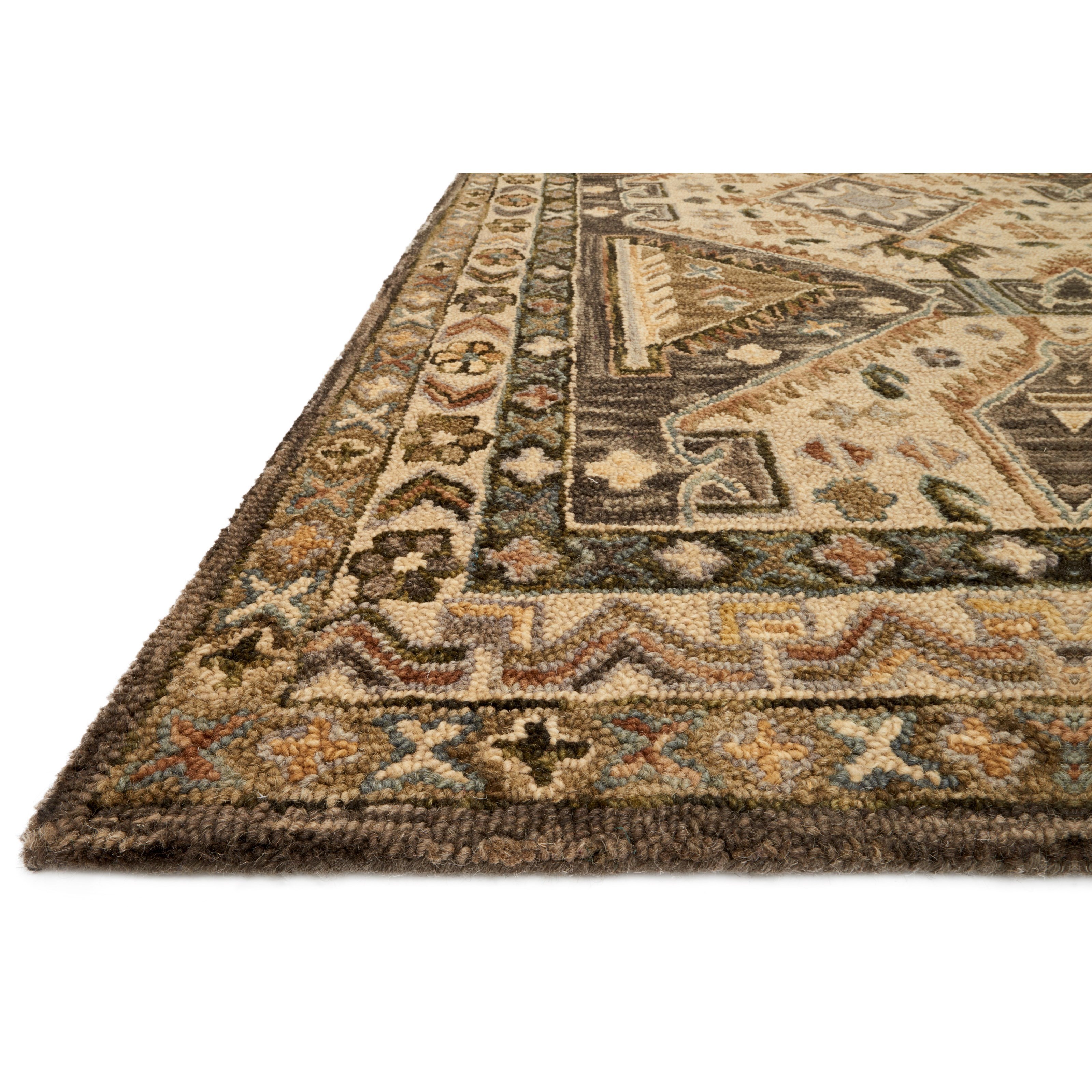 1'6" x 1'6"  Walnut / Beige Rug