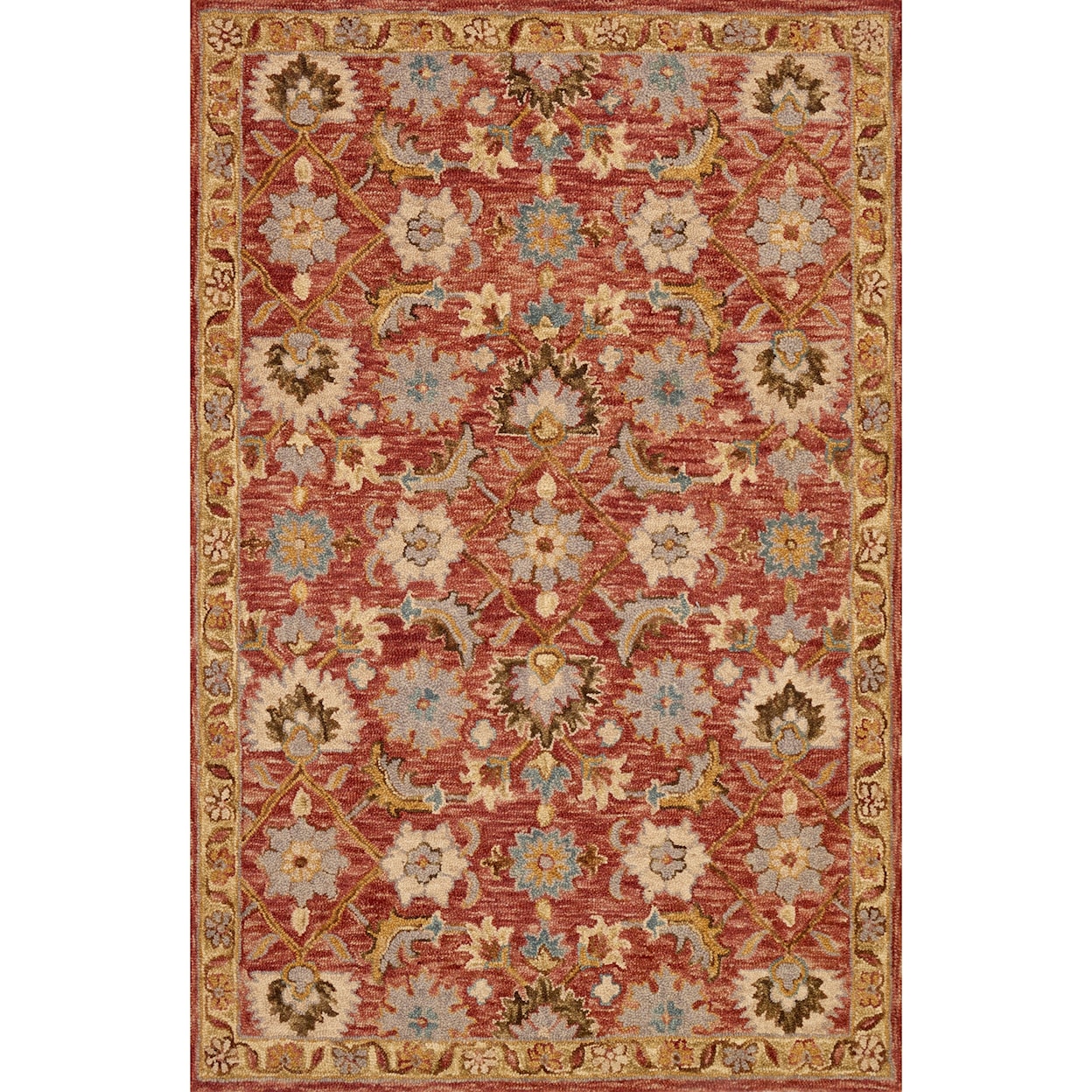 Reeds Rugs Victoria 1'6" x 1'6"  Terracotta / Gold Rug