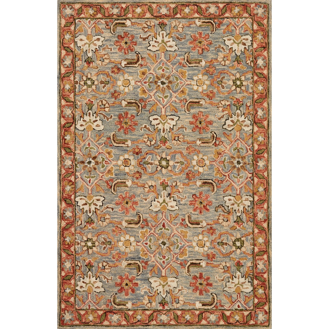 Loloi Rugs Victoria 1'6" x 1'6"  Slate / Terracotta Rug