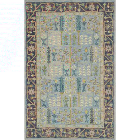 1'6" x 1'6"  Lt Blue / Dk Blue Rug
