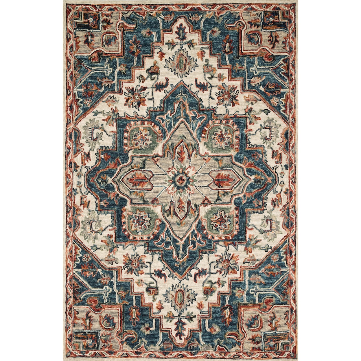 Loloi Rugs Victoria 1'6" x 1'6"  Blue / Red Rug
