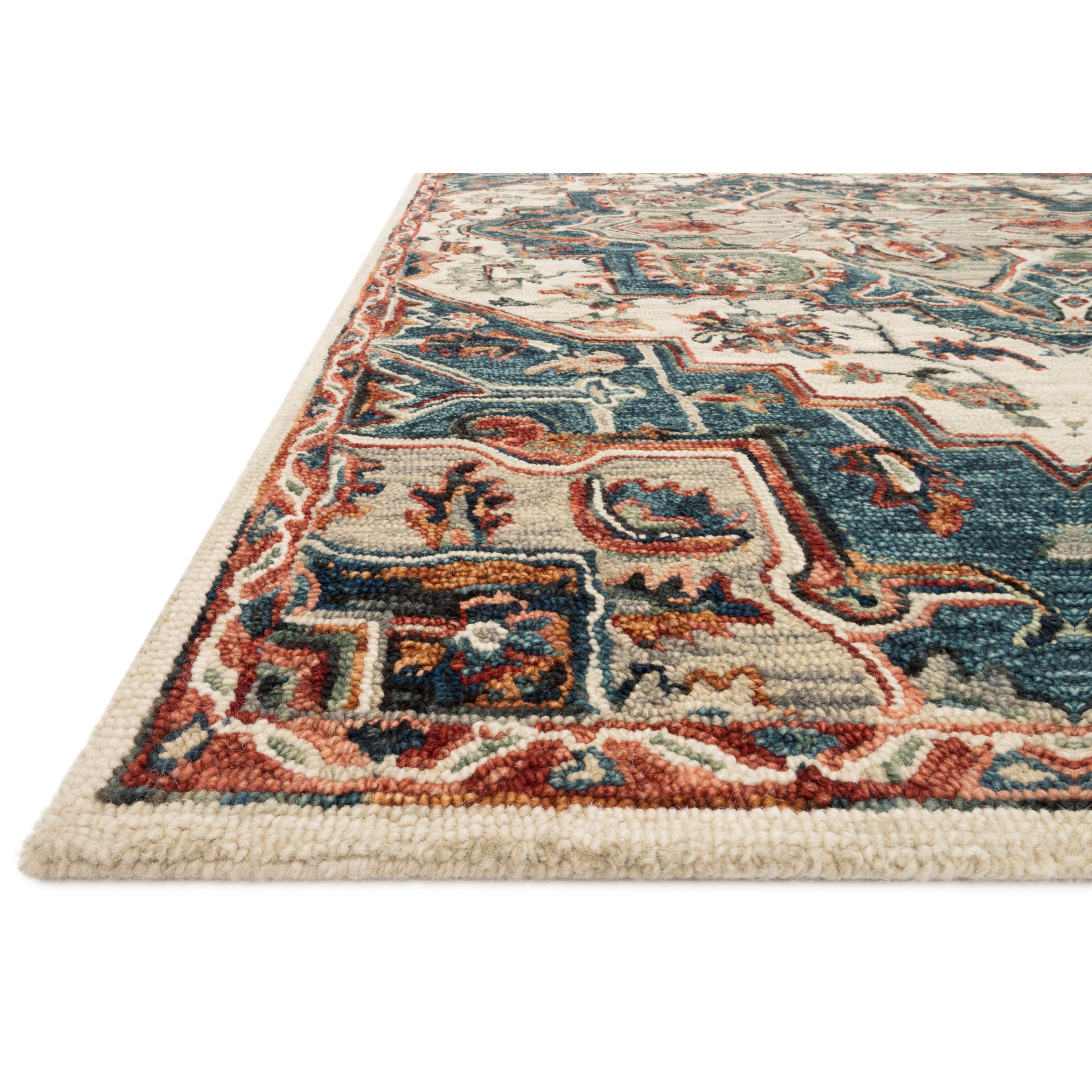 1'6" x 1'6"  Blue / Red Rug