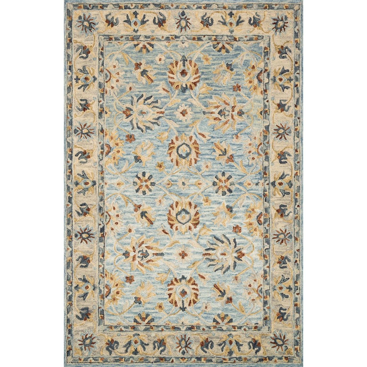 Reeds Rugs Victoria 2'3" x 3'9" Lt. Blue / Natural Rug