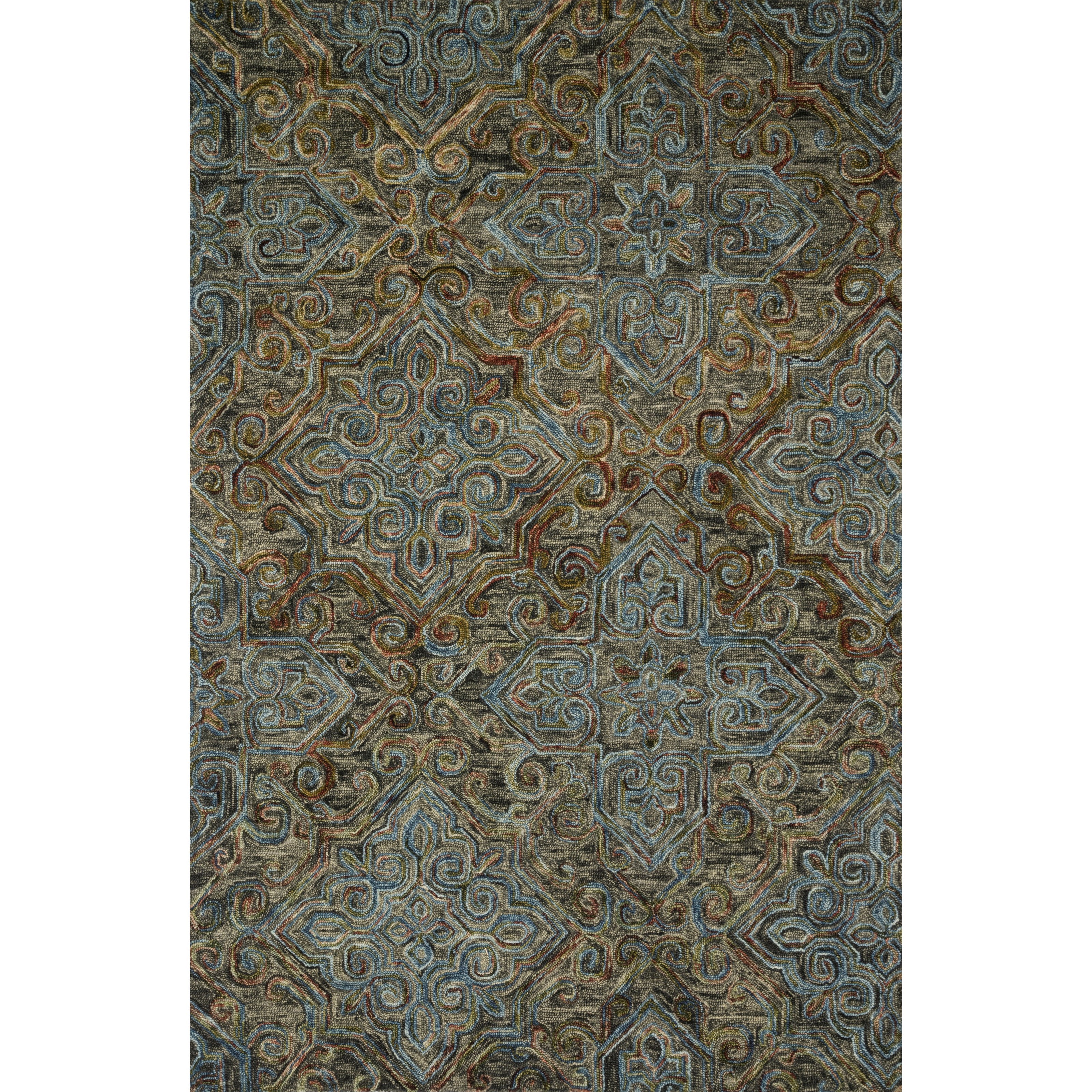 1'6" x 1'6"  Charcoal / Multi Rug