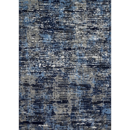 1'6" x 1'6"  Dark Blue / Grey Rug