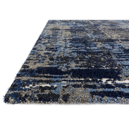 1'6" x 1'6"  Dark Blue / Grey Rug
